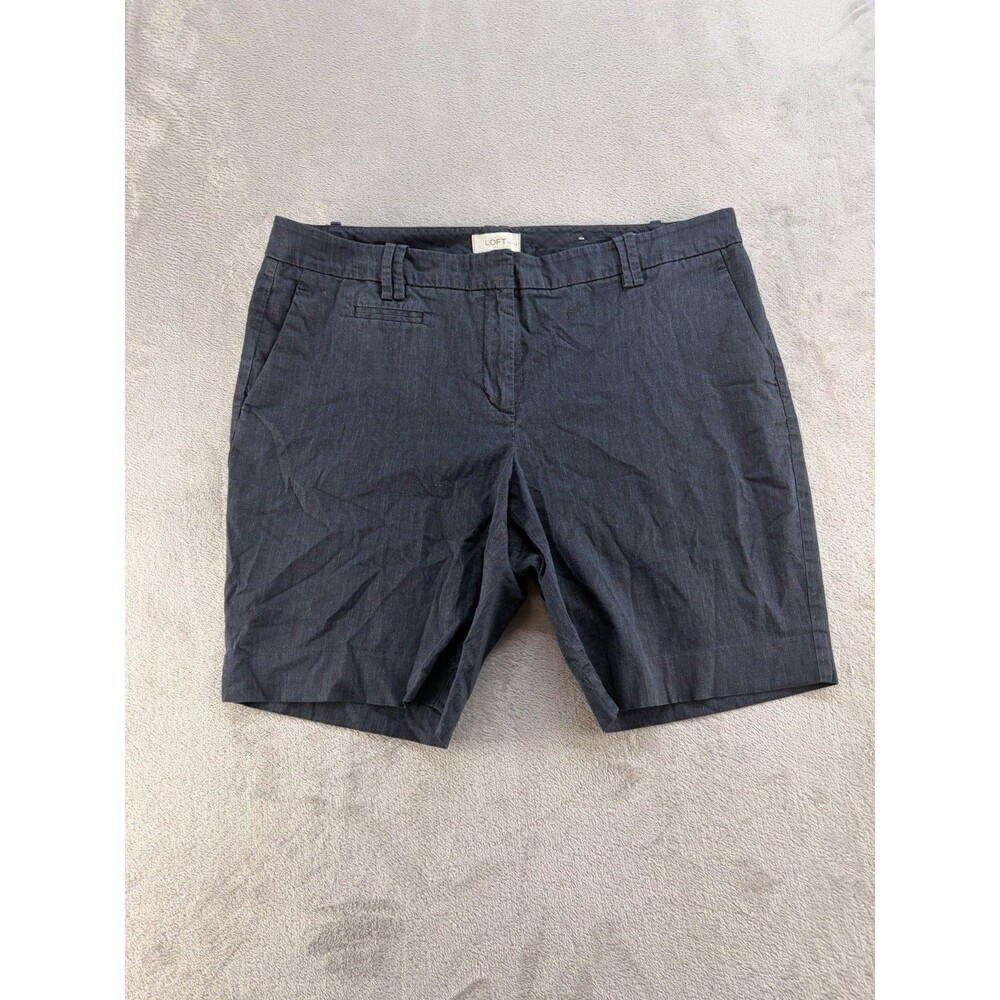 Ann Taylor LOFT Women’s Chino Shorts 14P Blue Twill Mid Rise Casual